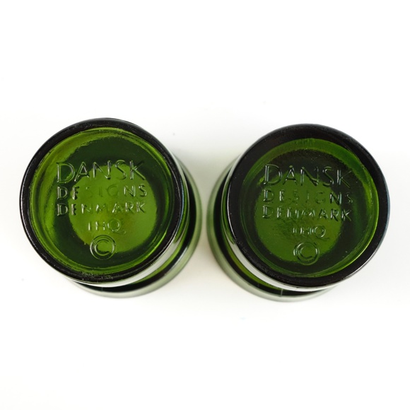 Pair Mid Century Dansk Green Glass Votive Candle Holders -  IHQ Denmark - Picture 3 of 5